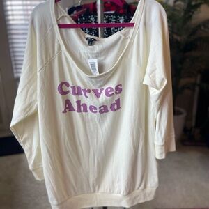NWT Torrid off the shoulder “curves ahead” shirt